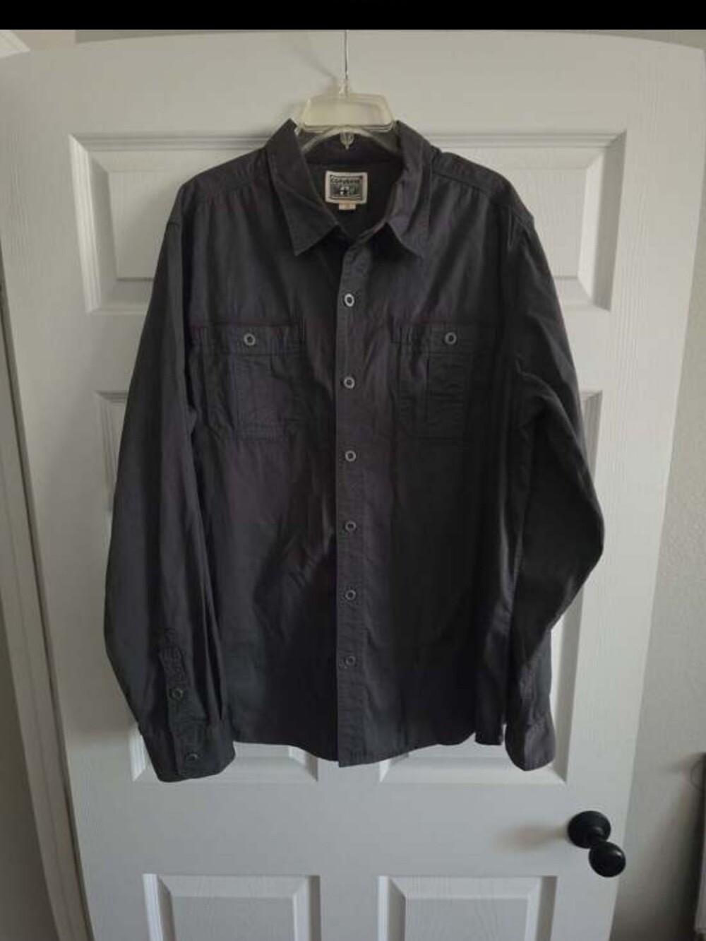 Converse One Star Charcoal Gray Utility Button Up Shirt 100% Cotton- Size XL